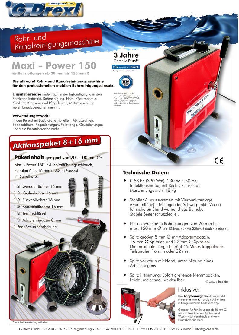 Rohrreinigungsmaschine Power 100 online kaufen bei